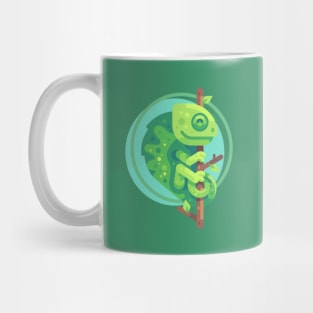 Chameleon on branch Mug